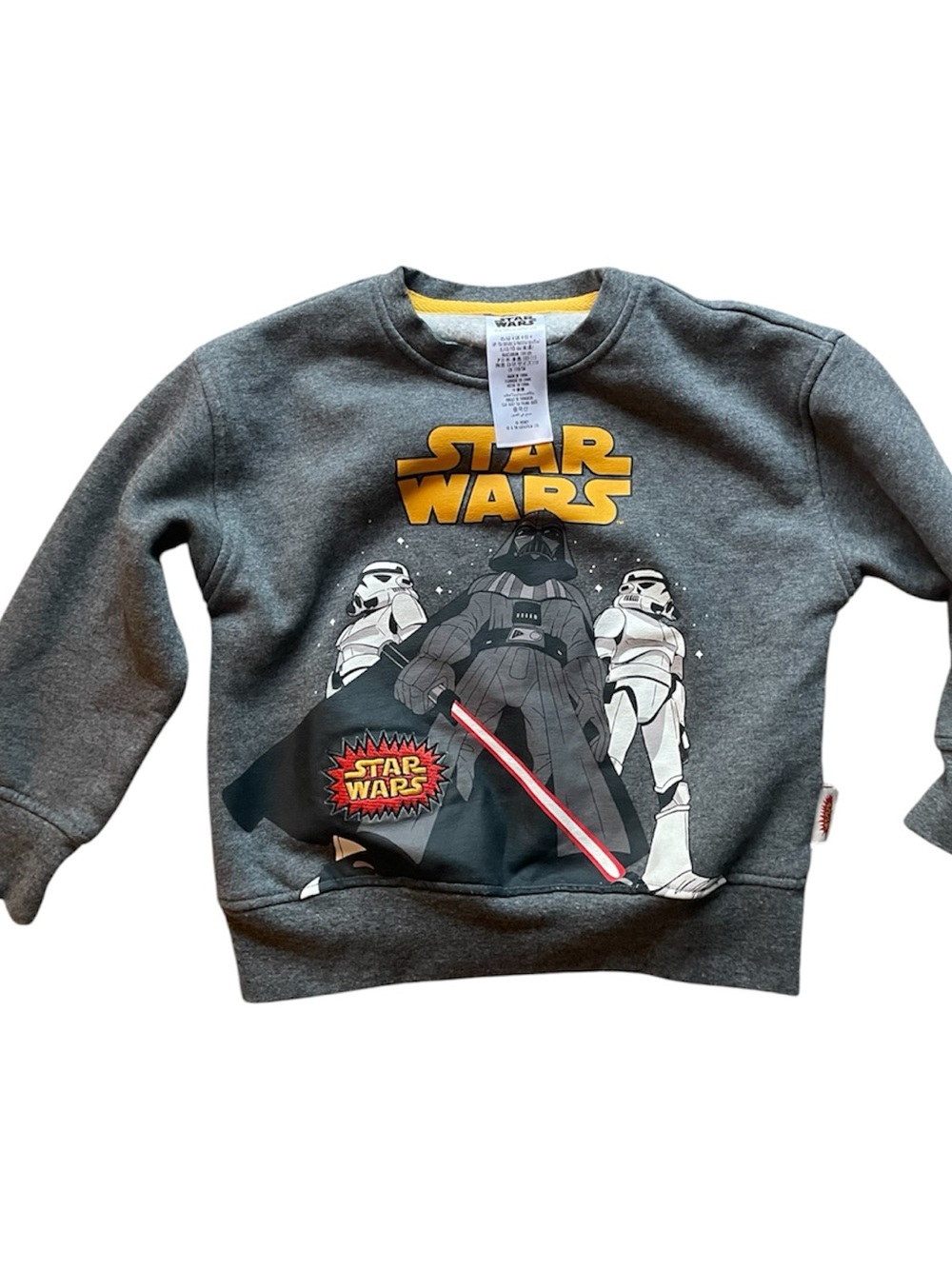 Star Wars darth vader Gray and Yellow pullover sweatshirt boys 4